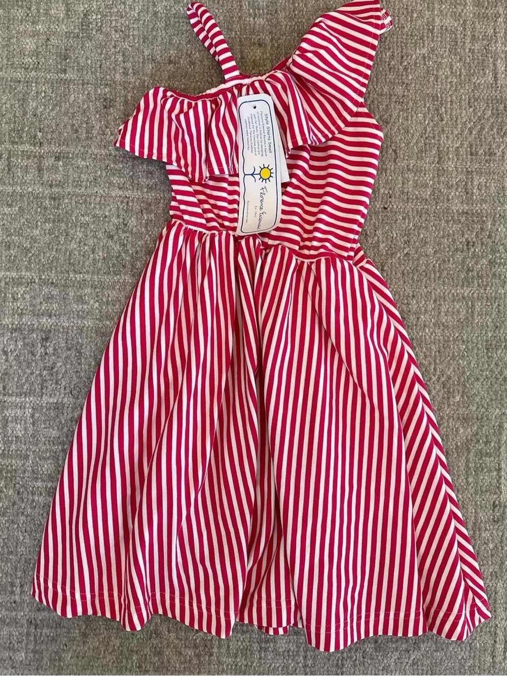 NWT Florence Eiseman fuschia and white striped dress size 8